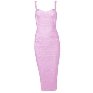 Bubble gum pink bandage midi dress 💘